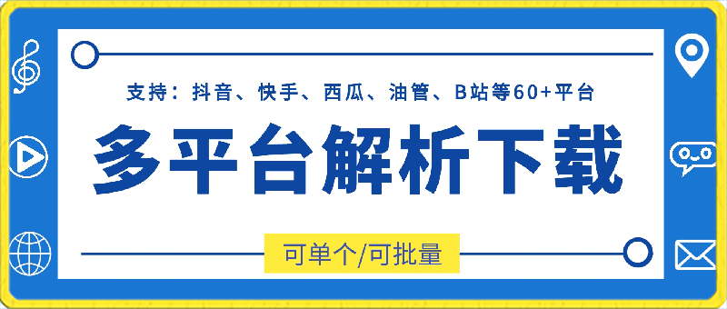 多平台解析下载：支持抖音、快手、西瓜、油