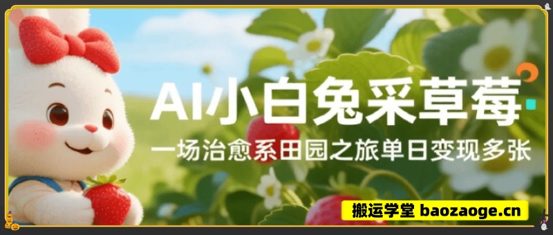 AI制作小白兔采草莓，一场治愈系田园之旅