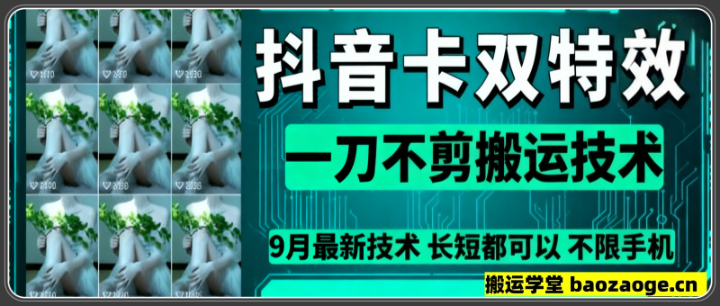 抖音卡双特效 一刀不剪搬运技术~